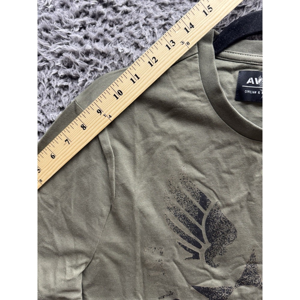Avirex Men's Wingstar Short Sleeve Crew Neck Cotton T-Shirt Camo Green M NWD - Picture 7 of 8